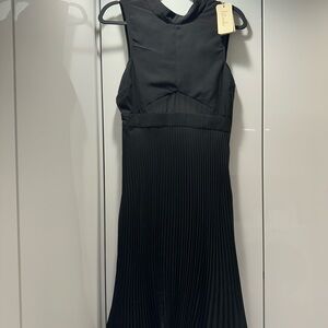 NWT Let Me Be by Anthropologie Chiffon pleated back dress, S, with cutout